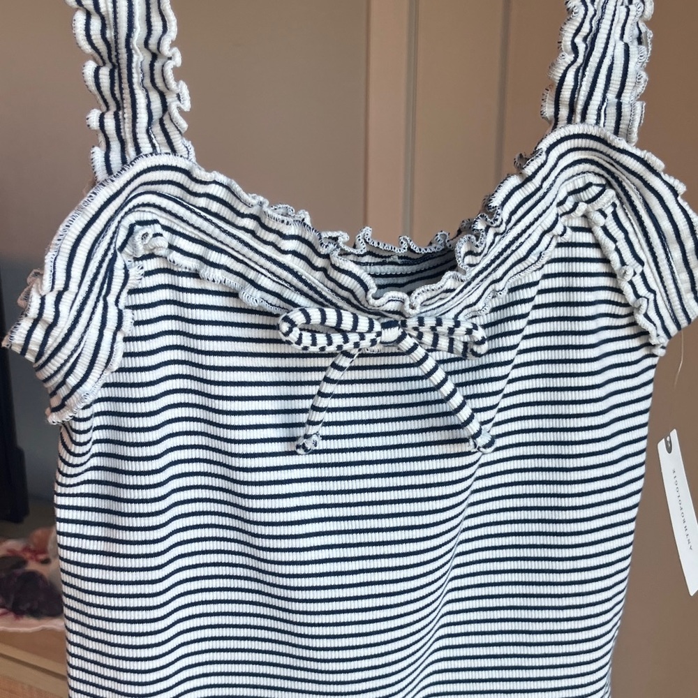 NWT Anthropologie Maeve Black and White Striped Camisole